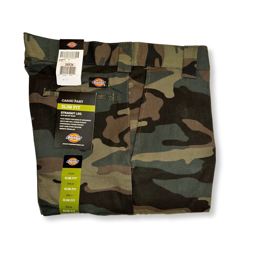 Dickies Men's Slim Fit Straight Leg Cargo Pants, Hunter Green Camo, 34W x 34L - Picture 10 of 12